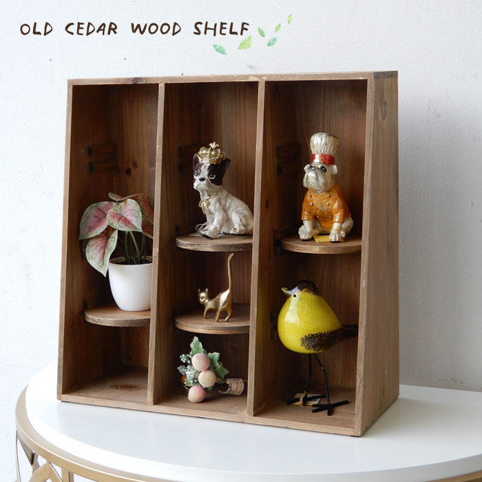 楽天市場】オープンシェルフ 木製シェルフ 木製 杉古材 古材