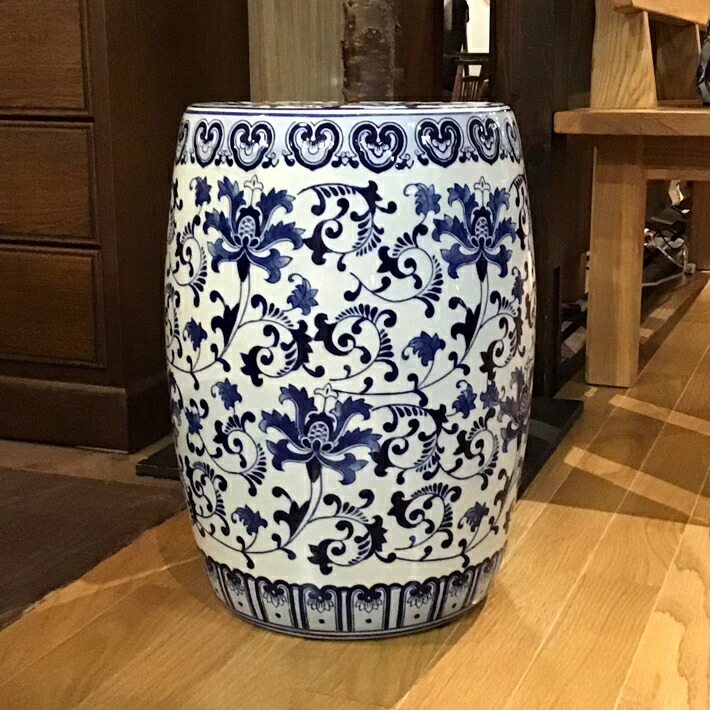 値下げ　骨董品 アンティーク ガーデンスツール　陶器　インテリア　庭椅子 oti-kago1n.jpg