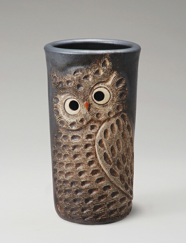 傘立て 親子ふくろう 信楽焼 陶器 日本製 アンブレラスタンド 0016kasa02.jpg