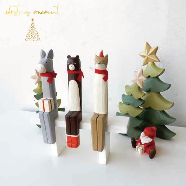 楽天市場】クリスマス 雑貨 X'mas 小物 置物 木彫り うさぎ ウサギ