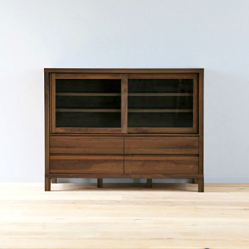 楽天市場】食器棚 カップボード キッチン収納 ウォールナット無垢 日本