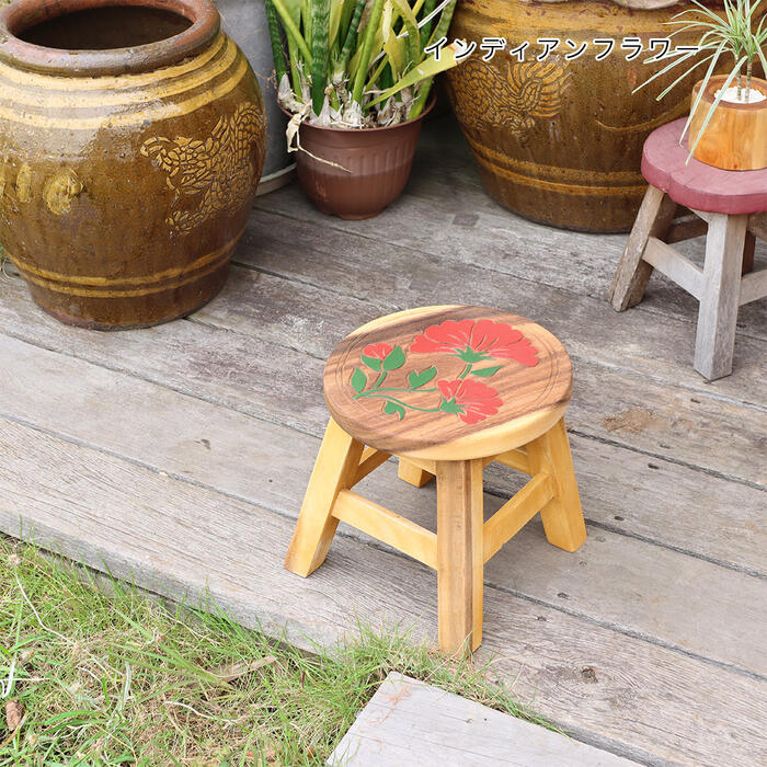 楽天市場】スツール 花台 木製スツール イス キッズチェア アカシア