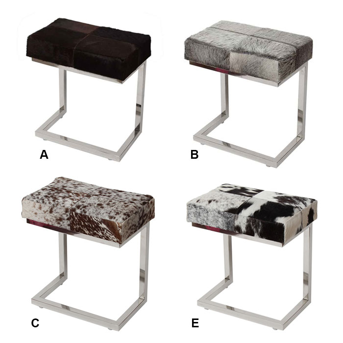 楽天市場】スツール 毛皮（牛）コの字型 カーフスツール オットマン
