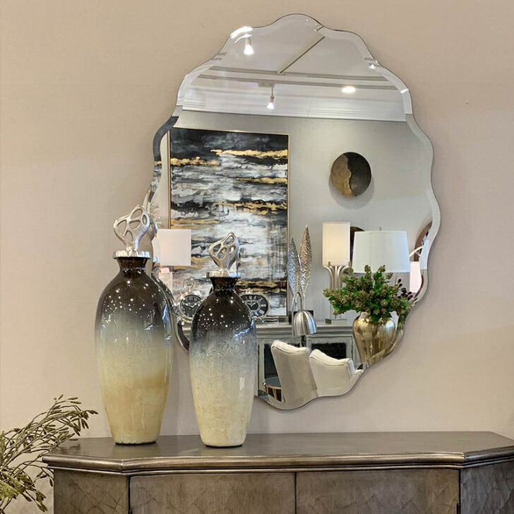 楽天市場】壁掛けミラー 鏡 ミラー 正方形 スクエア 64×64 角型