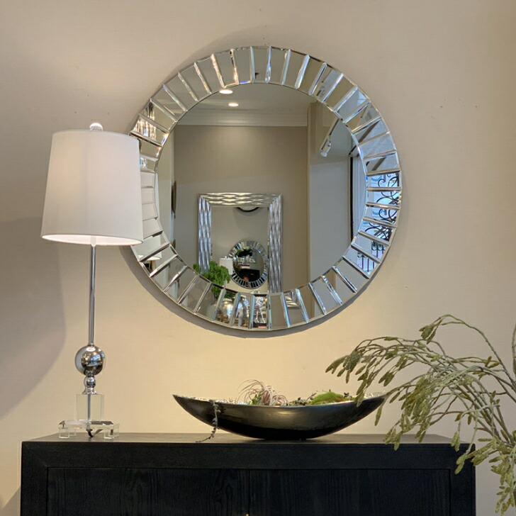 大型円形ミラー ウォールデコ 壁掛け鏡 (O12 壁掛け鏡 円形 丸形ミラー｜ウォールミラー Terra L Φ600