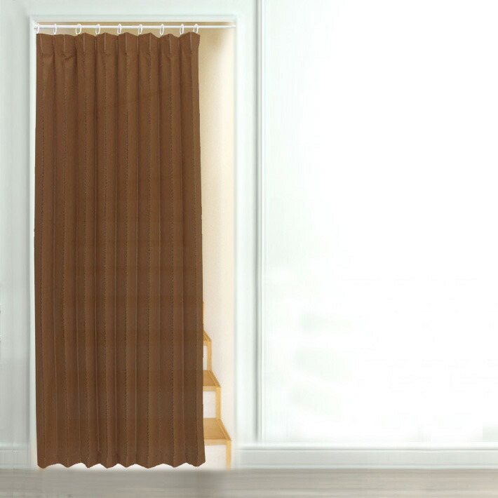遮熱断熱 アコーディオンカーテン Apアリオス フック付き シンプル おしゃれ ロング丈 のれん リビング 階段 部屋 間仕切り 目隠し 幅140cm 丈178cm アイボリー ブラウン Crunchusers Com