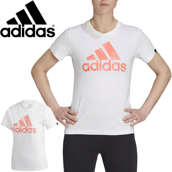 楽天市場 Tシャツ 半袖 レディース アディダス Adidas W Floral グラフィックtシャツ スポーツウェア 女性 ビッグロゴ 半袖シャツ クルーネック 白 ホワイト フィットネス ジム トップス 家トレ Ixw36 Gd4990 World Wide Market