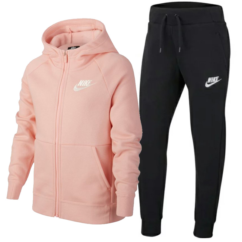 お気に入り スウェット トレーナー スウェット 上下セット キッズ 女の子 ジュニア 子供服 ナイキ Nike Yth ガールズ フルジップフーディ ロングパンツ 上下組 130 160cm スポーツウェア スエット セットアップ 運動 女児 ブラック ピンク系 普段使い Bv2712 Bv27