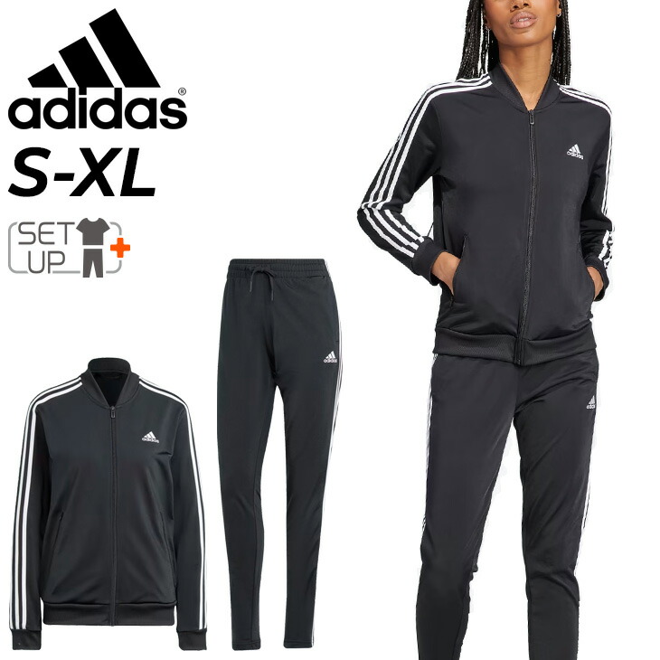 adidas アディダス ジャージ 上下セット セットアップ　ブラック　L 黒 楽天市場】アディダス ジャージ上下セット セットアップ スリー