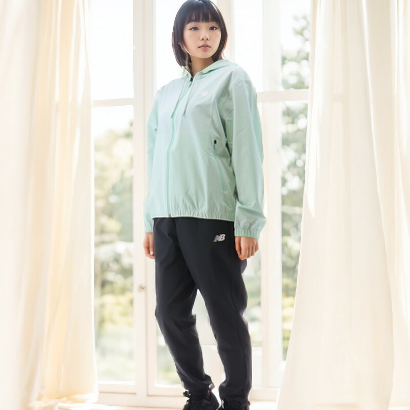 送料無料 ニューバランス ウィンドブレーカー レディース 上下 Newbalance ストレッチウーブン フーディジャケット ロングパンツ セットアップ 吸汗速乾 ドライ トレーニング スポーツウェア 女性用 ウインドブレーカー 上下組 服 ブランド アパレル/AWJ51503-AWP51108CLY|WORLD WIDE MARKET