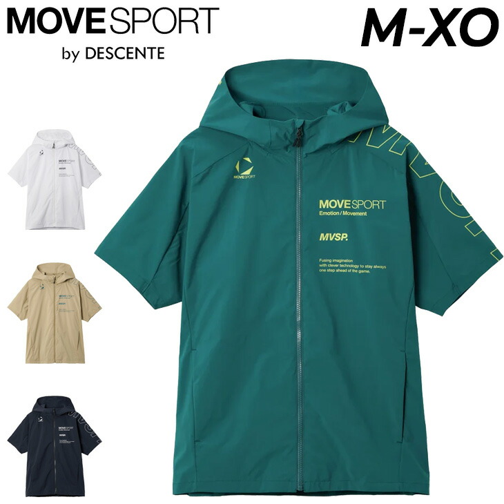 DESCENTE - MoveSport 半袖パーカー DESCENTE デサント（DESCENTE）半袖パーカー メンズ フルジップフーディー