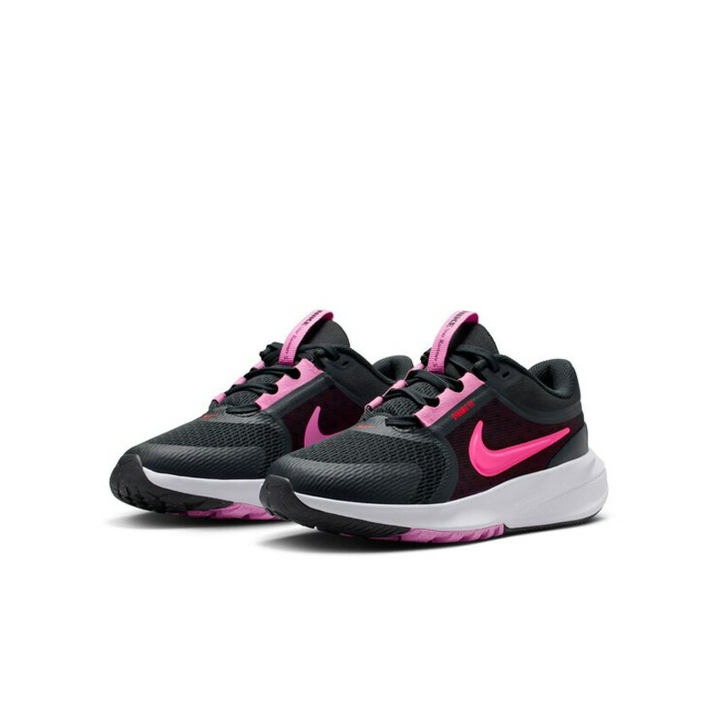 送料無料 ナイキ ジュニア ランニングシューズ 22.5-25cm 子供靴 NIKE スター ランナー 5 GS｜ひも靴 ローカット キッズスニーカー スポーティ カジュアル こども 子ども 男の子 女の子 小学生 運動靴 通学 普段履き ブラック系 ブランド nike STAR RUNNER 5 くつ/HF7004-005