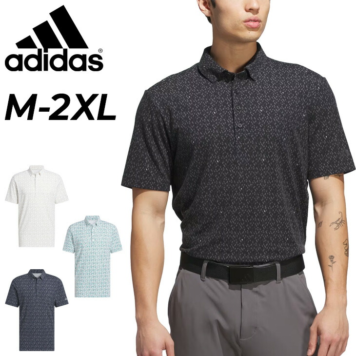 送料無料 アディダス ポロシャツ 半袖 メンズ ゴルフウェア adidas GOLF アーガイル柄 ボタンダウンシャツ｜ゴルフポロ 総柄 半そで ゴルフシャツ 男性 紳士用 メンズウェア 服 トップス ブランド ADIDAS GOLF アパレル/JVU16