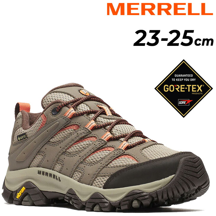 送料無料 メレル レディース 防水 ハイキングシューズ MERRELL モアブ 3 MOAB 3 SYNTHETIC ゴアテックス ワイド ワイズ｜女性用 アウトドアシューズ ブランド 登山靴 トレッキング トレイル キャンプ レディースシューズ スニーカー ブラウン ベージュ くつ/MOAB3SY-GTWDW