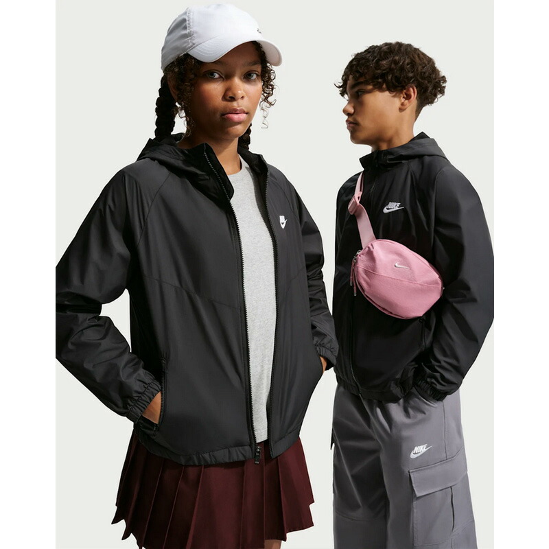 送料無料 ナイキ ウィンドブレーカー 長袖 キッズ ジュニア NIKE ウィンドランナー フーデッド レペル ジャケット 130-160cm 子供服 はっ水 軽量 フード付き ウインドブレーカー 子ども用 アウター スポーツウェア 男の子 女の子 ブランド nike アパレル/IF2821-010