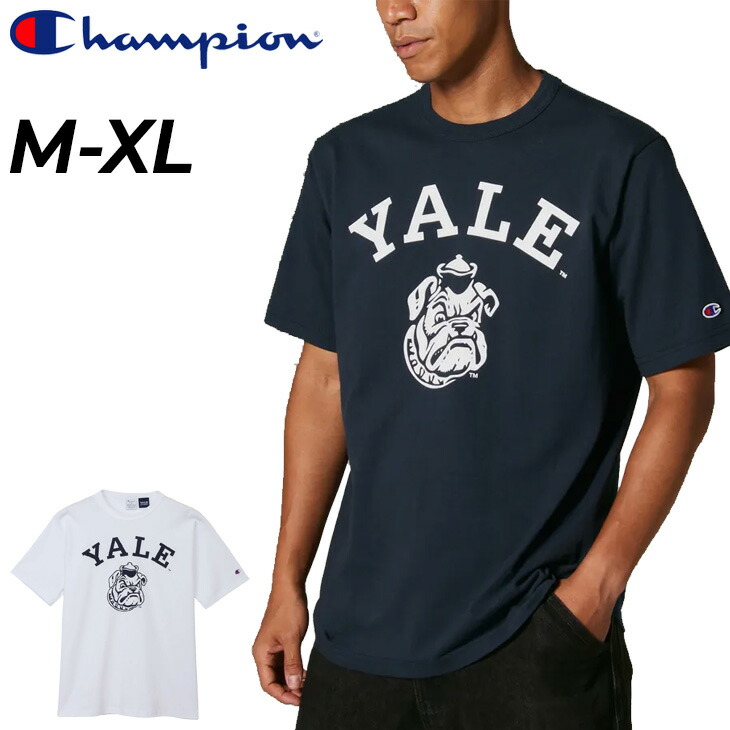 送料無料 チャンピオン 半袖 Tシャツ メンズ Champion ティーテンイレブン T1011 アメリカ製 カレッジ YALE大学 キャラクター プリントT 男性 半そで トップス アメカジ 半袖シャツ メンズウェア メンズカジュアル 服 ブランド MADE IN USA アパレル/C5-D302