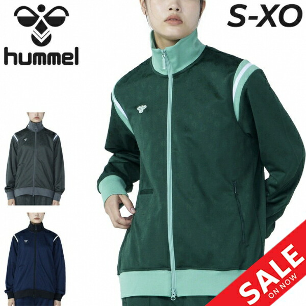 送料無料 ヒュンメル  ジャージ ジャケット メンズ レディース hummel PLAY ジャガードトラックジャケット フルジップ 長袖 アウター ユニセックス フラワー柄 総柄 スポーツウエア 男女兼用 トレーニング 運動 普段使い ブランド アパレル 服 スポーツMIX/HAT2140