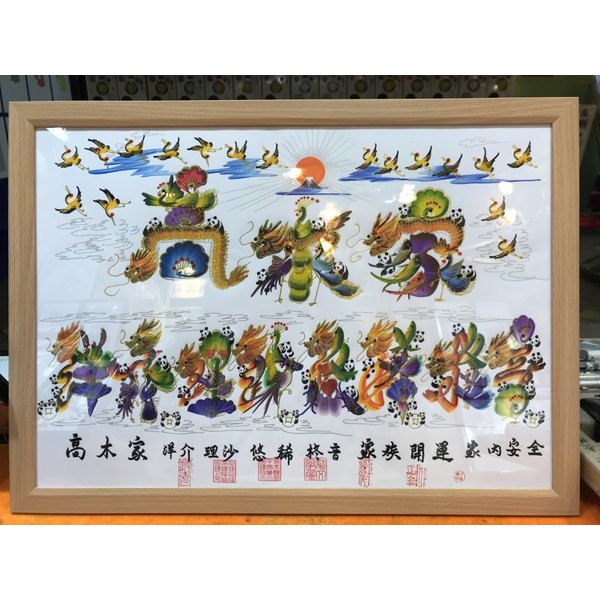 家族全員名前を入ります A3サイズ額付き文字迄 蔭 手書き 開運風水花文字 商売繁盛 新築祝いや 送別会 家族に両親にプレゼント 贈り物最適 紀念日 周年 名入れ 古希祝い 喜寿祝い 米寿祝い 百歳祝い 退職 命名書 Badiacolombia Com