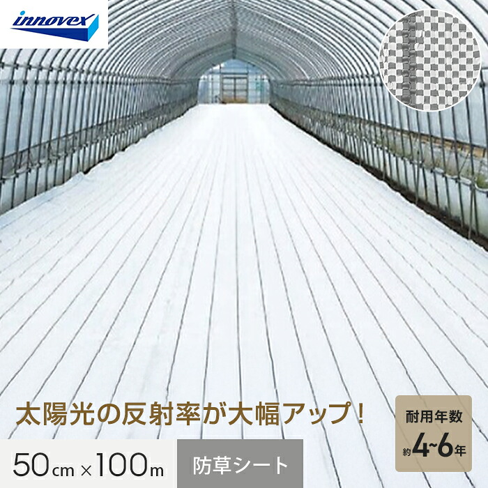 【防草シート】 イノベックス 防草シート ダイオグランドシート α ホワイト 1516OW 0.5m×100m __iv16ow-5-1p