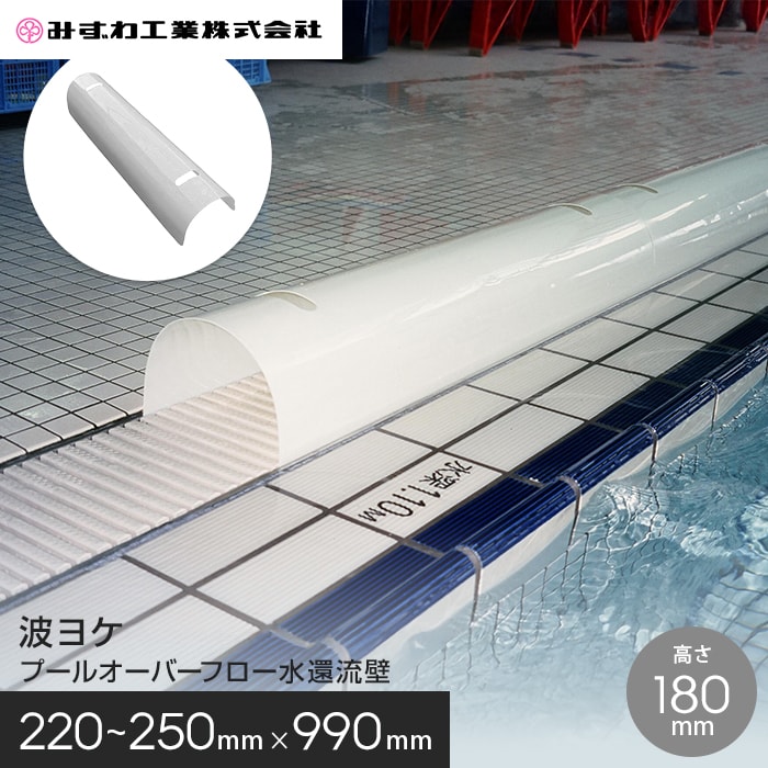 波ヨケ プールオーバーフロー水還流壁 みずわ 1.5mm厚 220～250×180×990 __mzb-nmy