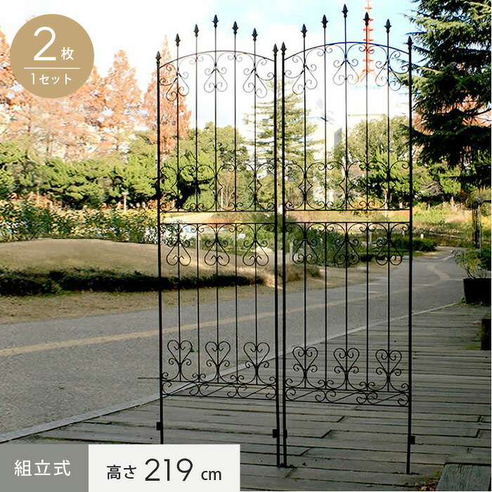 【エクステリア】 アイアンローズフェンス2枚組 620×15×2190mm __ifrose-220-2p
