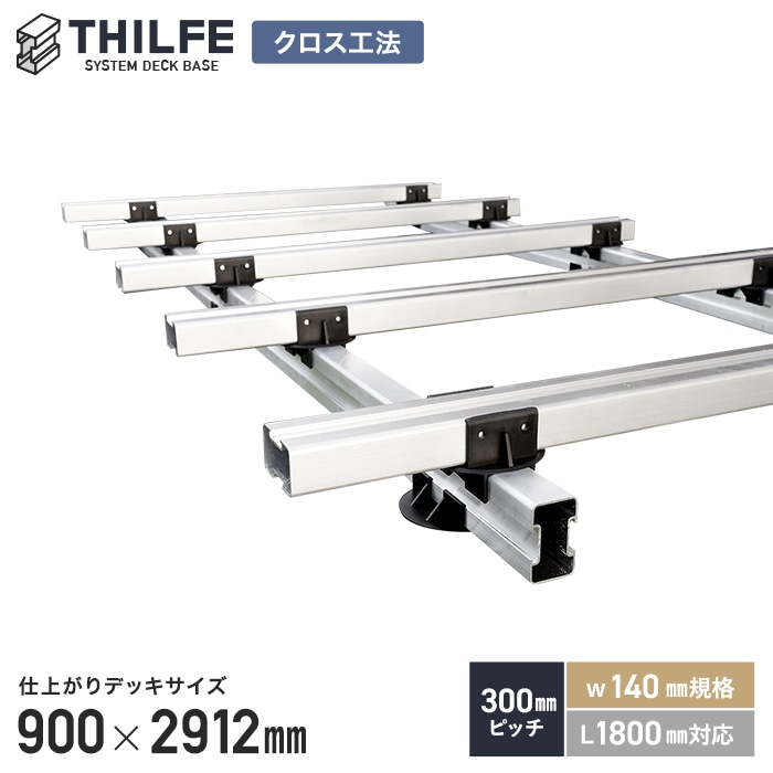 【ウッドデッキ】部材【クロス工法】 【旧RESINWOOD 300ピッチ W140規格 L1800対応】 THILFE 根太セット 900×2912mm__nd-sty-304014|DIYSHOP RESTA リスタ 店
