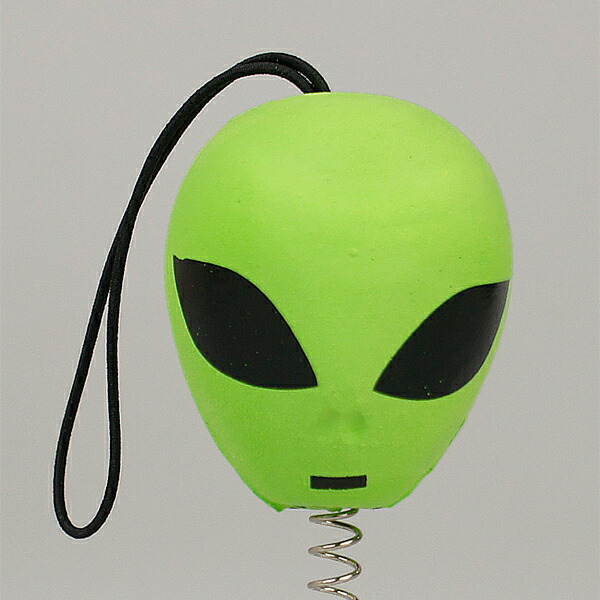 【メール便OK】 グリーン エイリアン アンテナボール Alien AntennaBall 緑 宇宙人 異星人 未確認生命体 SF UFO アンテナトッパー アンテナトップ 車 目印 目立つ アンテナ カーアクセサリー カー用品 カスタム USA アメリカ アメリカン 雑貨画像