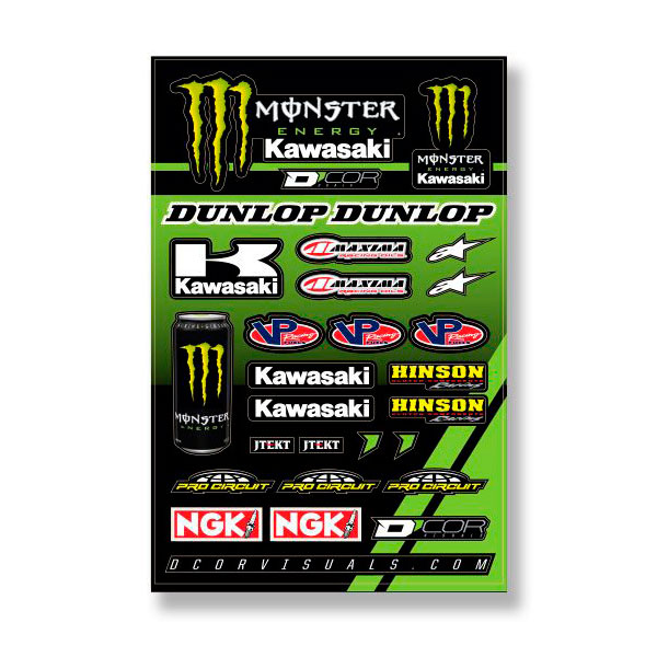 楽天市場 あす楽 正規品 ディコール モンスター エナジー カワサキ デカール シート D Cor Monster Kawasaki Decal Sheet ステッカー ダイカット シール モトクロス Motocross Fmx Kx オフロード フリースタイル モータースポーツ バイク 車 ヘルメット プレゼント