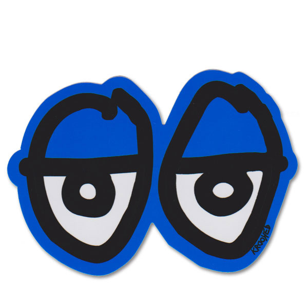w5thst Krooked Eyes Sticker Neon Blue crooked / logo eye / skateboard