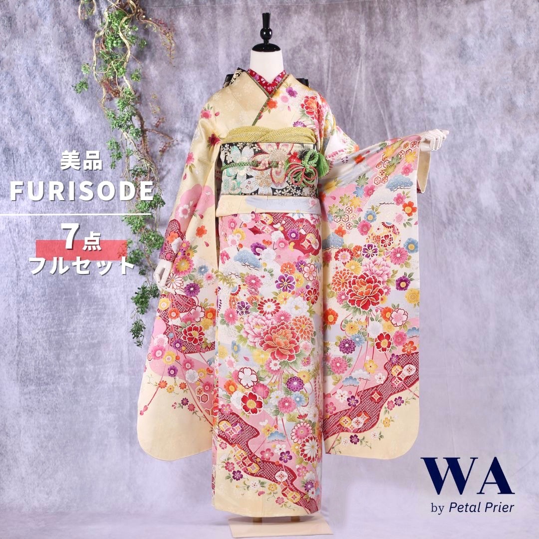 楽天市場】【中古】振袖 7点フルセット Lサイズ 振袖セット 振袖フル