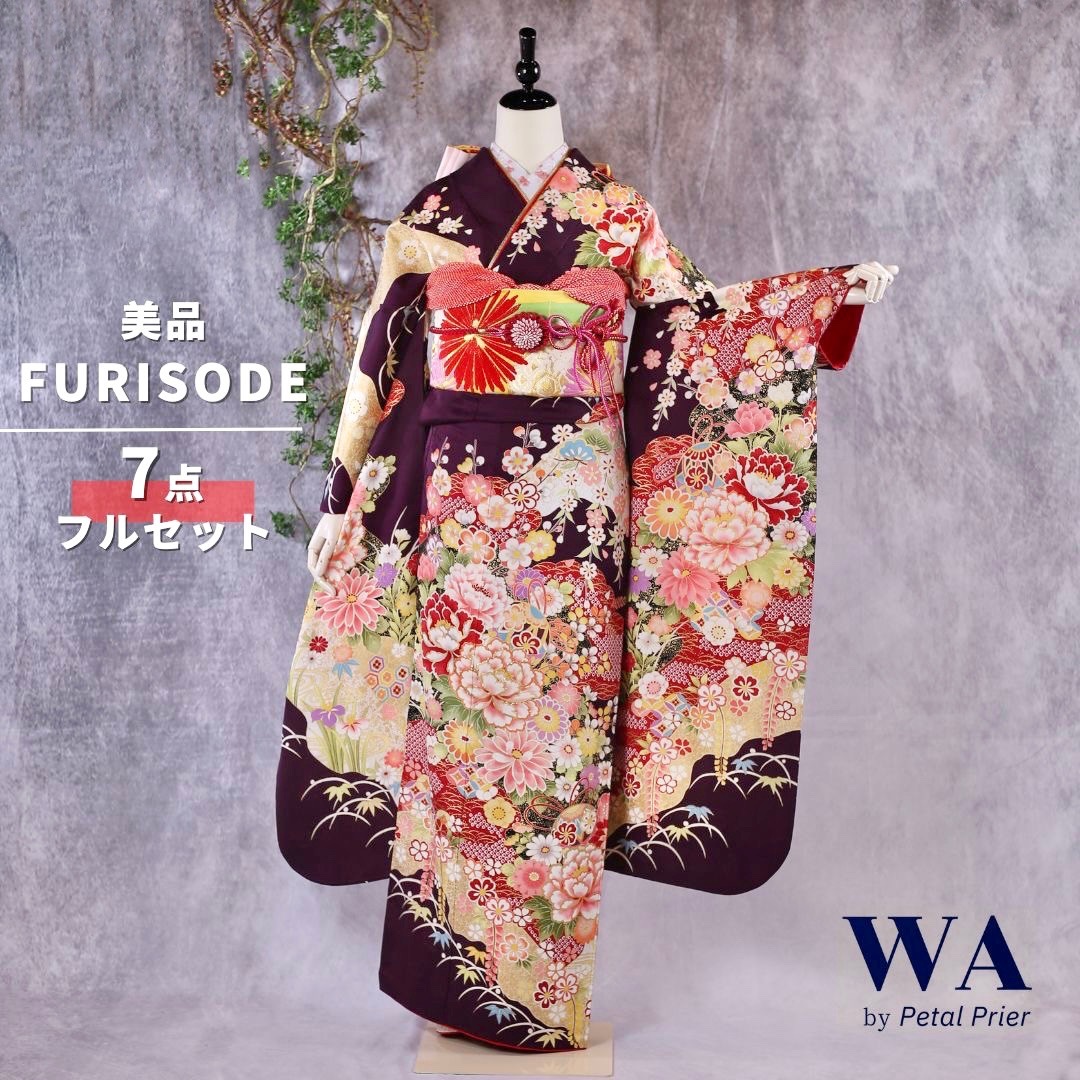 楽天市場】【中古】振袖 7点フルセット Lサイズ 振袖セット 振袖フル