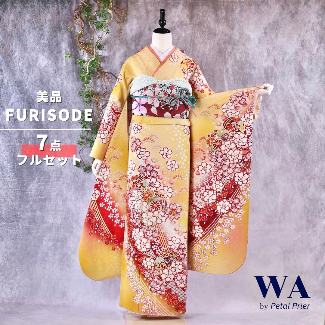 楽天市場】【中古】振袖 7点フルセット Lサイズ 振袖セット 振袖フル