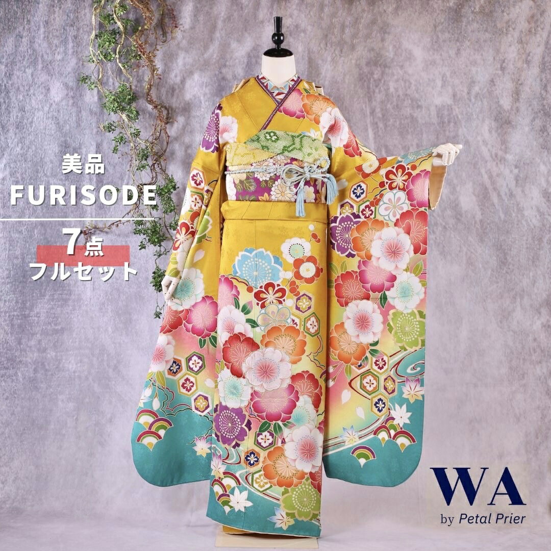 楽天市場】【中古】振袖 7点フルセット LLサイズ 振袖セット 振袖フル