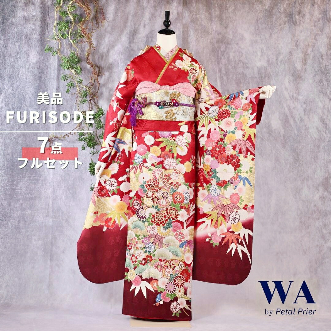 楽天市場】【中古】振袖 7点フルセット LLサイズ 振袖セット 振袖フル