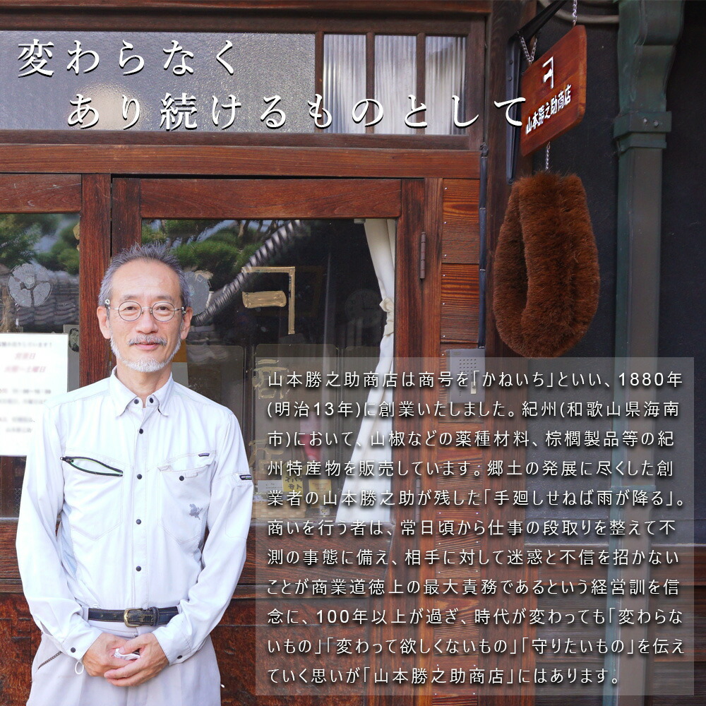 ほうきカバープレゼント| 山本勝之助商店 【 棕櫚ほうき 7玉長柄箒 皮巻き 】【最短出荷】 かねいち 棕櫚箒 しゅろ 室内 掃除 日本製 和歌山県 海南市 wshuro-103 【大型宅配便】