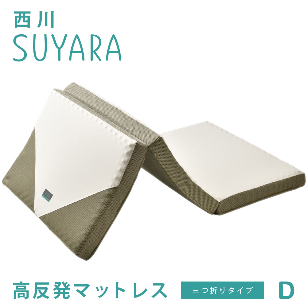 三つ折り 西川 SUYARA 体圧分散マットレス スヤラ 敷き布団 対象商品 ベッド マットレス 敷ふとん