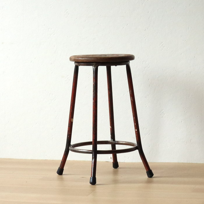 楽天市場】ヴィンテージ アイアン脚スツール11 天然木 無垢材 木製
