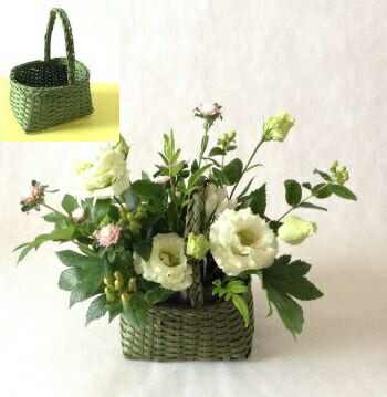 楽天市場】和風かご□紙籠□紙で編んだ花かご 生け花に使える籠 カゴ