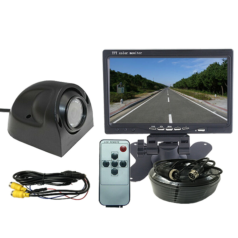 バックカメラセット サイドカメラセット 7インチTFT液晶モニター CCD 9LEDカメラ 広角120°12V/24V兼用 ◇OMT73SET-PRO 6,597円