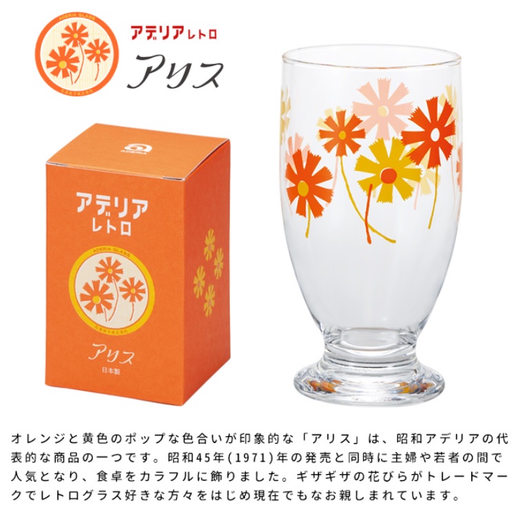 1857レトロ台付きグラス320アリス【アデリア】