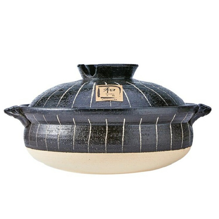 楽天市場】M7293 萬古焼黒十草 8号土鍋 (3～4人用) 日本製【利行