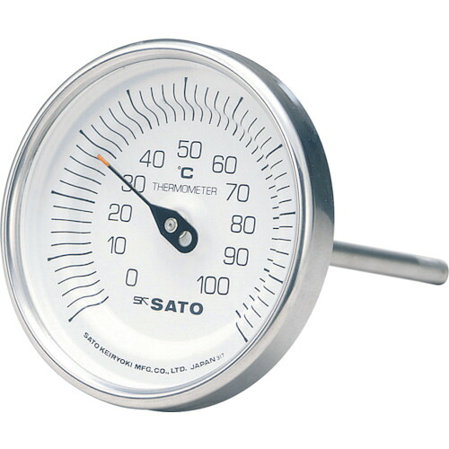 佐藤 バイメタル温度計BM-T型 測定温度範囲0～100℃ 感温部長さ150mm