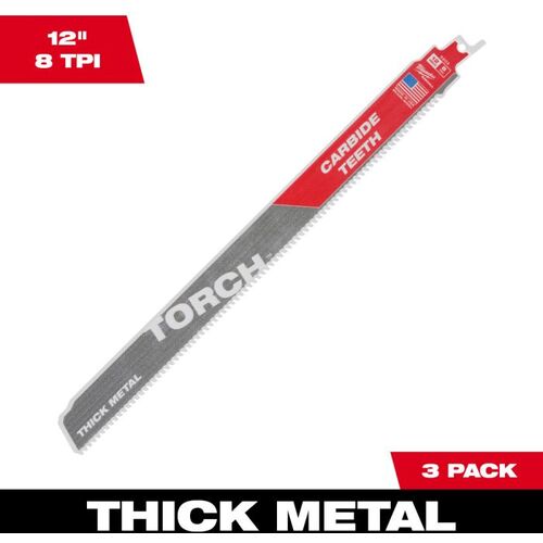 milwaukee TORCH 金工用カーバイドレシプロソーブレード 8TPI 305mm(3本パック)|和TOOL 和多屋