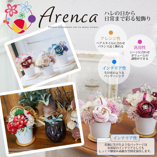 Uピン髪飾り12点セットArenca茉莉華〈グリーン〉No.8353縮緬ラナンキュラス花金鳳花緑花浴衣着物振袖卒業袴訪問着七五三色留袖ウェディングドレスブライダル洋装和装和髪夏祭り花火大会盆踊り成人式前撮り初詣卒業式結婚式パーティイベント