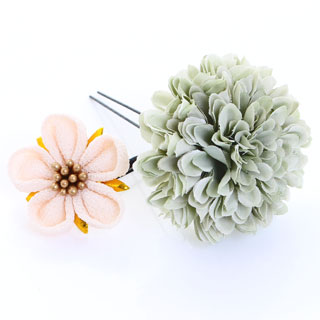 Uピン髪飾り12点セットArenca茉莉華〈グリーン〉No.8353縮緬ラナンキュラス花金鳳花緑花浴衣着物振袖卒業袴訪問着七五三色留袖ウェディングドレスブライダル洋装和装和髪夏祭り花火大会盆踊り成人式前撮り初詣卒業式結婚式パーティイベント