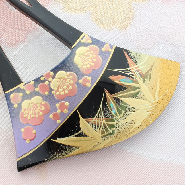 楽天市場】かんざし べっ甲調台 蒔絵 螺鈿 大牡丹と二色の桜 金