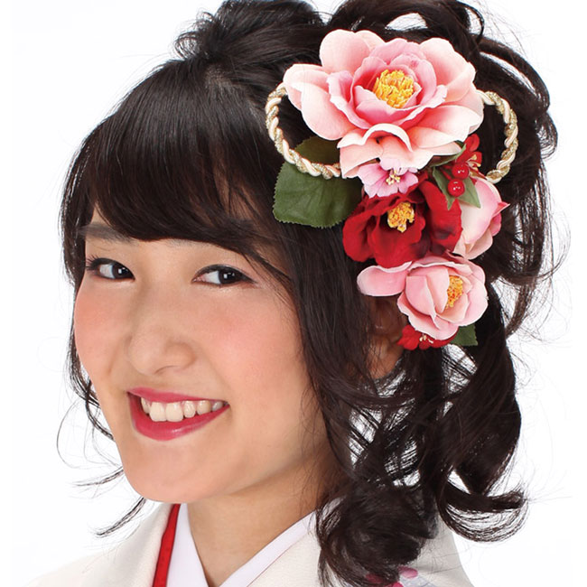 独創的 髪飾り 和装 3点セット 花 振袖 袴 成人式 卒業式 結婚式 パーティ 浴衣 夏祭り 和modern 二色椿 金白太紐飾り付き ピンク Web限定 Www Ssipeople Com