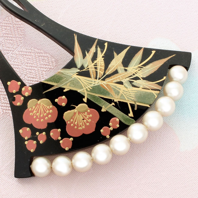 古美術　ガラス簪　「竹に雀」 古美術 ガラス簪 「竹に雀」 古美術 ガラス簪 「竹に雀」