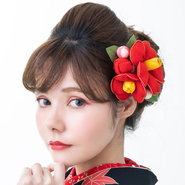 髪飾り 花 3点セット 成人式 振袖 卒業式 袴 結婚式 ウエディング ドレス 浴衣 夏祭り 正月 和modern ふっくらつばき 細金縁仕立て マム 飾り添え 白 ホワイト Vmaphotographystudios Com