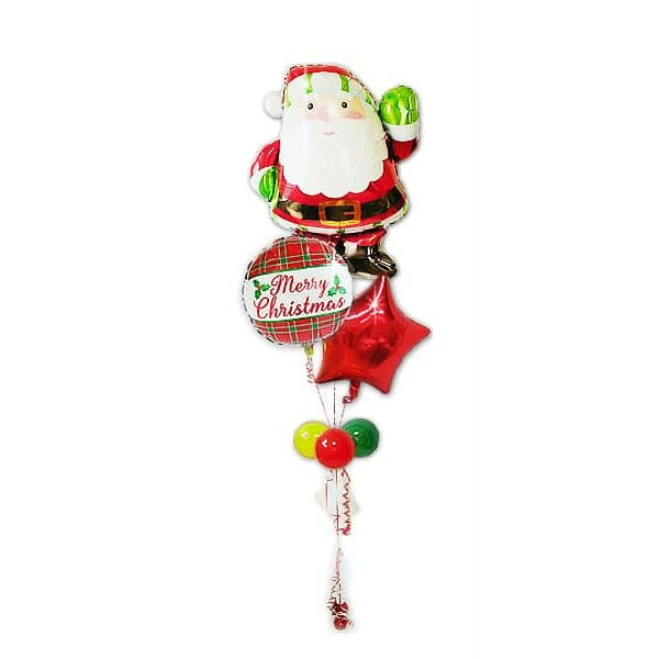 〔クリスマス飾り〕サンタの風船 - XMチェック ハイ!サンタ3バルーンセット【補充用ヘリウムガス付・本州送料無料】